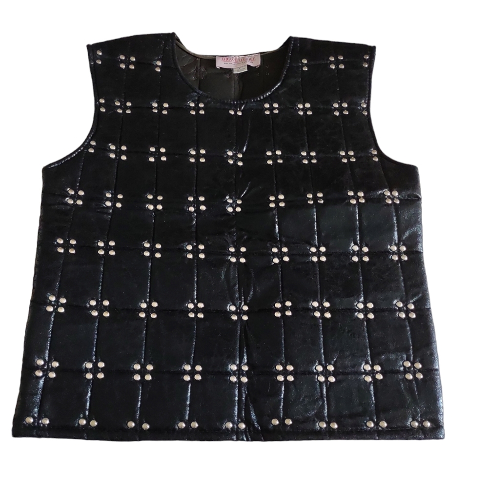 Brave Heart ST Black Quilted Studded Costume Vest